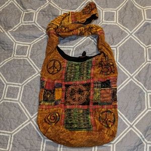 Vintage boho peace style crossbody purse